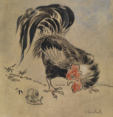 Joseph Crawhall Spanish Cock and Snail gouache.jpg