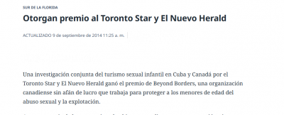 Premio noticia turismo sexual infantil Toronto Star y Nuevo Herald.png