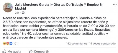 Una mujer trata de explotar a otra o un anuncio falso.JPG