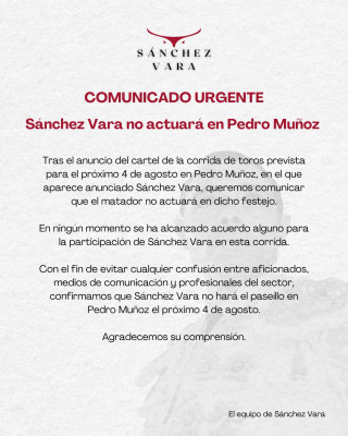 Sánchez Vara no actuará en Pedro Muñoz.jpg