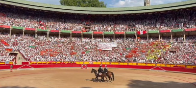 banderas de Navarra y banderas vascas en Pamplona.jpg