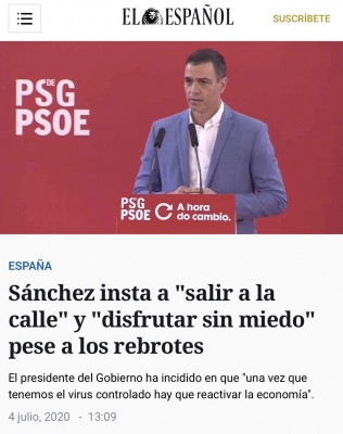 Sanchez rebrotes coronavirus salir a la calle.jpg