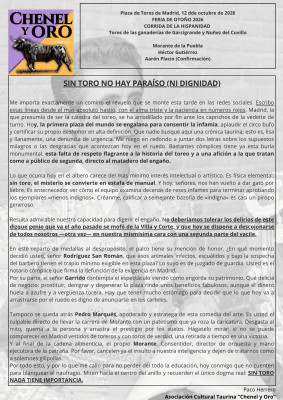 chenel y oro contra la corrida de toros antes de que salgan los toros El plan.jpg