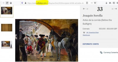 Antes de la corrida de Sorolla a subasta en Shoteby's.JPG