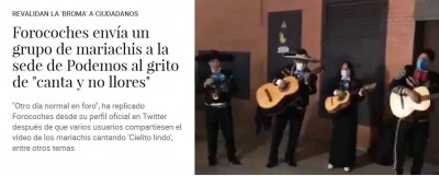 forocoches envía a sus mariachis a la sede de Podemos.JPG