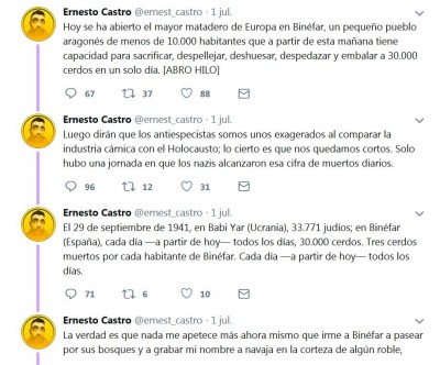 Ernesto Castro judíos cerdos holocausto animalismo especismo.JPG