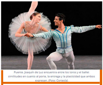 29 junio Joaquín de Luz Primer bailarín del Ballet de Nueva York Raíz taurina.jpg