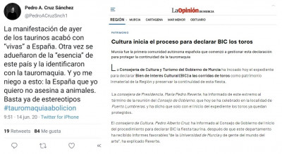 Murcia Consejero antitaurino Pedro Alberto Cruz inició Tauromaquia BIC en Murcia.jpg