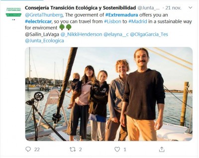 Greta Thunberg Junta de extremadura coche electrico ...JPG