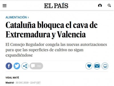 El País Cataluña bloquea el cava de Extremadura y Valencia.JPG