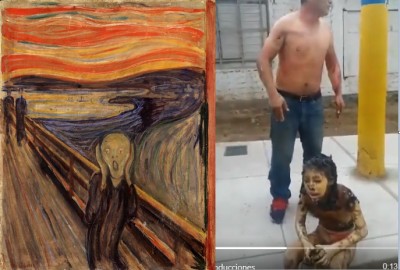 Grito de Munch Niño quemado vivo en Venezuela.jpg
