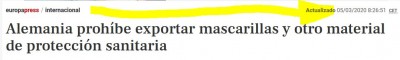Alemania prohibe exportar mascarillas y material sanitario de protección.JPG