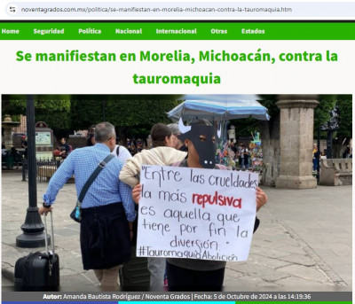 Morelia Michoacán Una persona contra la tauromaquia.jpg