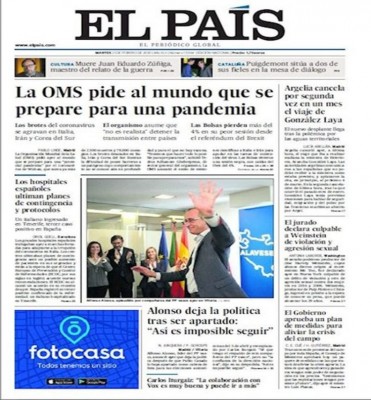 25 feb El País La OMS pide al mundo que se prepare para una pandemia.jpg
