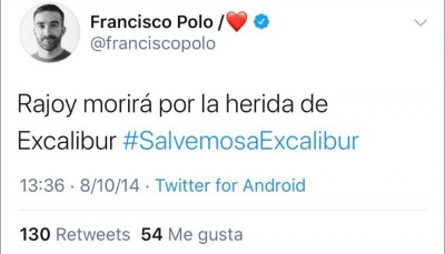 Rajoy morirá por la herida de Excalibur.JPG