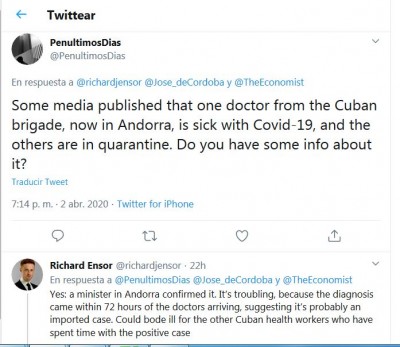Andorra Medicos Cuba coronavirus.JPG