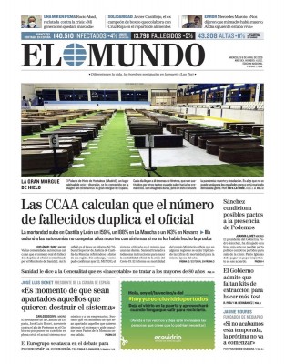 8 abril Portada de El Mundo féretros palacio de hielo.jpg