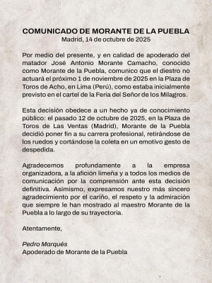 Morante de la Puebla   Feria de Acho 2025.jpg