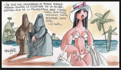 Antonio Mingote prohibición burka mujer bikini.PNG