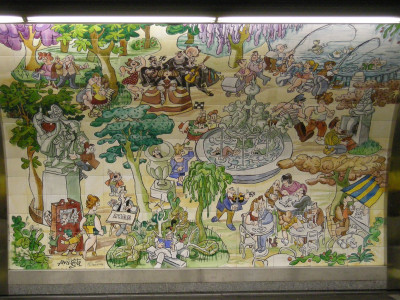 Mingote Mural en el metro de Madrid, Retiro.jpg