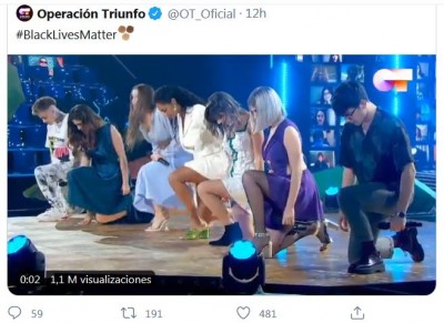 Operación triunfo arrodillados black lives matter.JPG