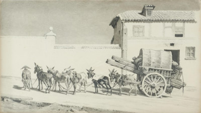 Alexander von Wagner Tiro de burros con carga.jpg