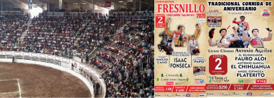 Fresnillo Feria de la Plata carteles y plaza de toros abarrotada.jpg