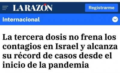 La Razon tercera dosis Israel.jpg